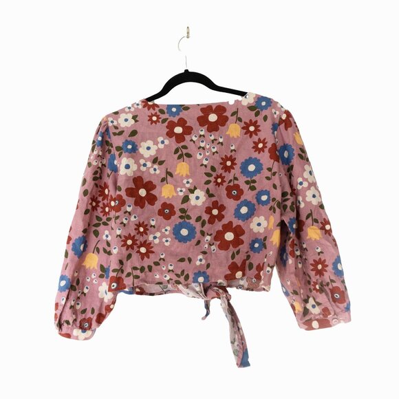 ModCloth x Princess Highway Floral Tie-Front Blouse Size 16 - Picture 2 of 4